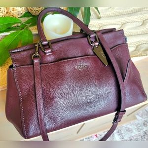 Vintage Coach 21346 'Fulton' Convertible Satchel in Oxblood (Deep Plum Burgundy)